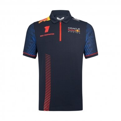 RED BULL Racing Castore Replica Max Verstappen mėlyna polo marškinėliai vyrams RED BULL Racing Castore Replica Max Verstappen mėlyna polo marškinėliai vyrams