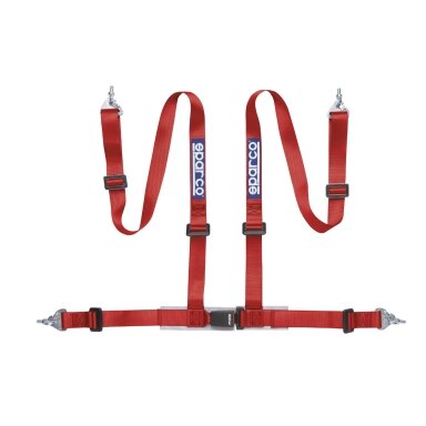 SPARCO Club H-4M 4 taškų ECE diržai Raudona