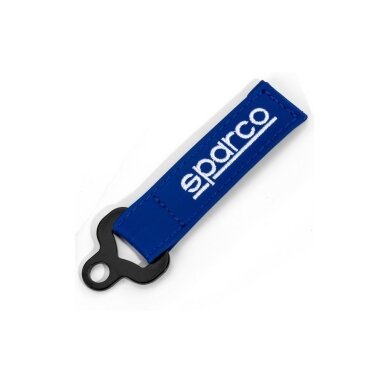 SPARCO logotipu pažymėtas odinis raktų žiedas