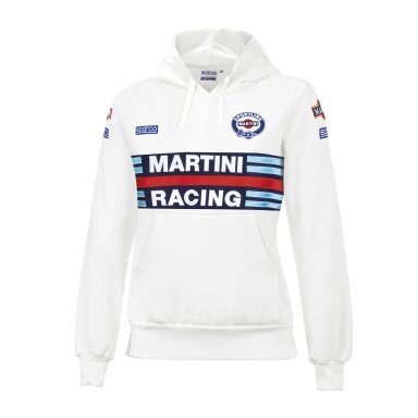 SPARCO MARTINI balta moteriška džemperis su gobtuvu