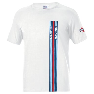 SPARCO MARTINI RACING Stripes balta marškinėliai vyrams