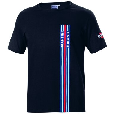 SPARCO MARTINI RACING STRIPES juodi marškinėliai