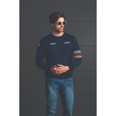 SPARCO MARTINI RACING vilnos megztinis apvaliu kaklu - mėlynas