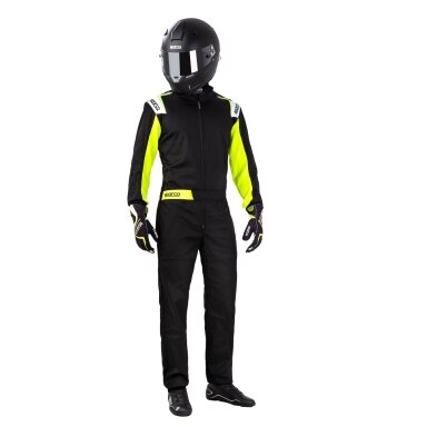 SPARCO ROOKIE Kartingo kostiumas juodas geltonas