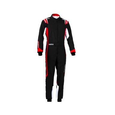 SPARCO THUNDER CIK FIA 2 lygio kartingo kostiumas juodas raudonas