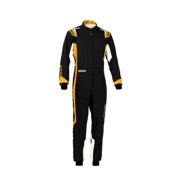 SPARCO THUNDER CIK FIA 2 lygio vaikiškas kartingo kostiumas, juodas oranžinis