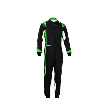 SPARCO THUNDER CIK FIA 2 lygio vaikiškas kartingo kostiumas, juodas žalias