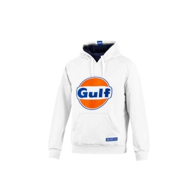 SPARCO X GULF balta džemperis su gobtuvu