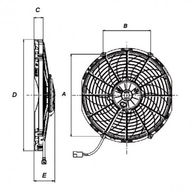 SPAL ventiliatorius, Ø 225 mm, galia 1030 m3/h 1