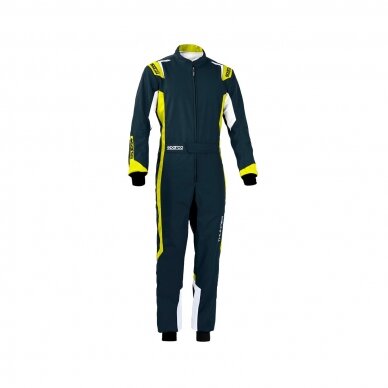 SPARCO THUNDER CIK FIA 2 lygio kartingo kostiumas antracito geltonas