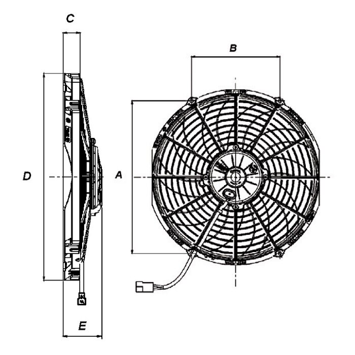 SPAL ventiliatorius, Ø 190 mm, galia 590 m3/h 1