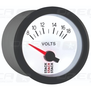 STACK elektrinis voltmetras 8–18 V, baltas 726ST3266
