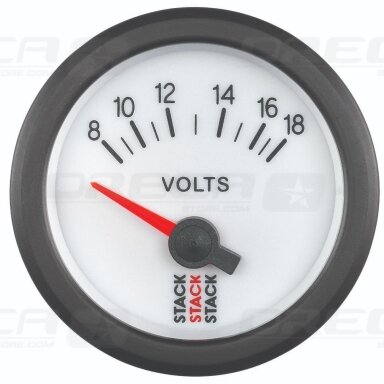 STACK elektrinis voltmetras 8–18 V, baltas 726ST3266