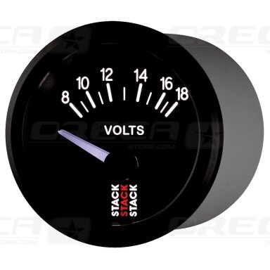 STACK elektrinis voltmetras 8–18 V, juodas 726ST3216