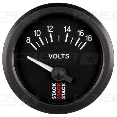 STACK elektrinis voltmetras 8–18 V, juodas 726ST3216