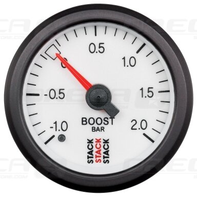 STACK mechaninis turbo slėgio matuoklis -1,0 iki +2,0 bar Balta 726ST3161