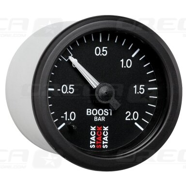 STACK mechaninis turbo slėgio matuoklis -1,0 iki +2,0 bar Juodas 726ST3111