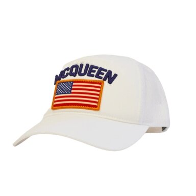 STEVE MCQUEEN Hero Seven Spring Cap JAV vėliava balta