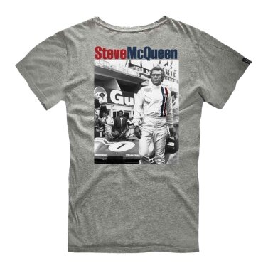 STEVE MCQUEEN HERO SEVEN Printemps Le Mans Pilka marškinėliai vyrams