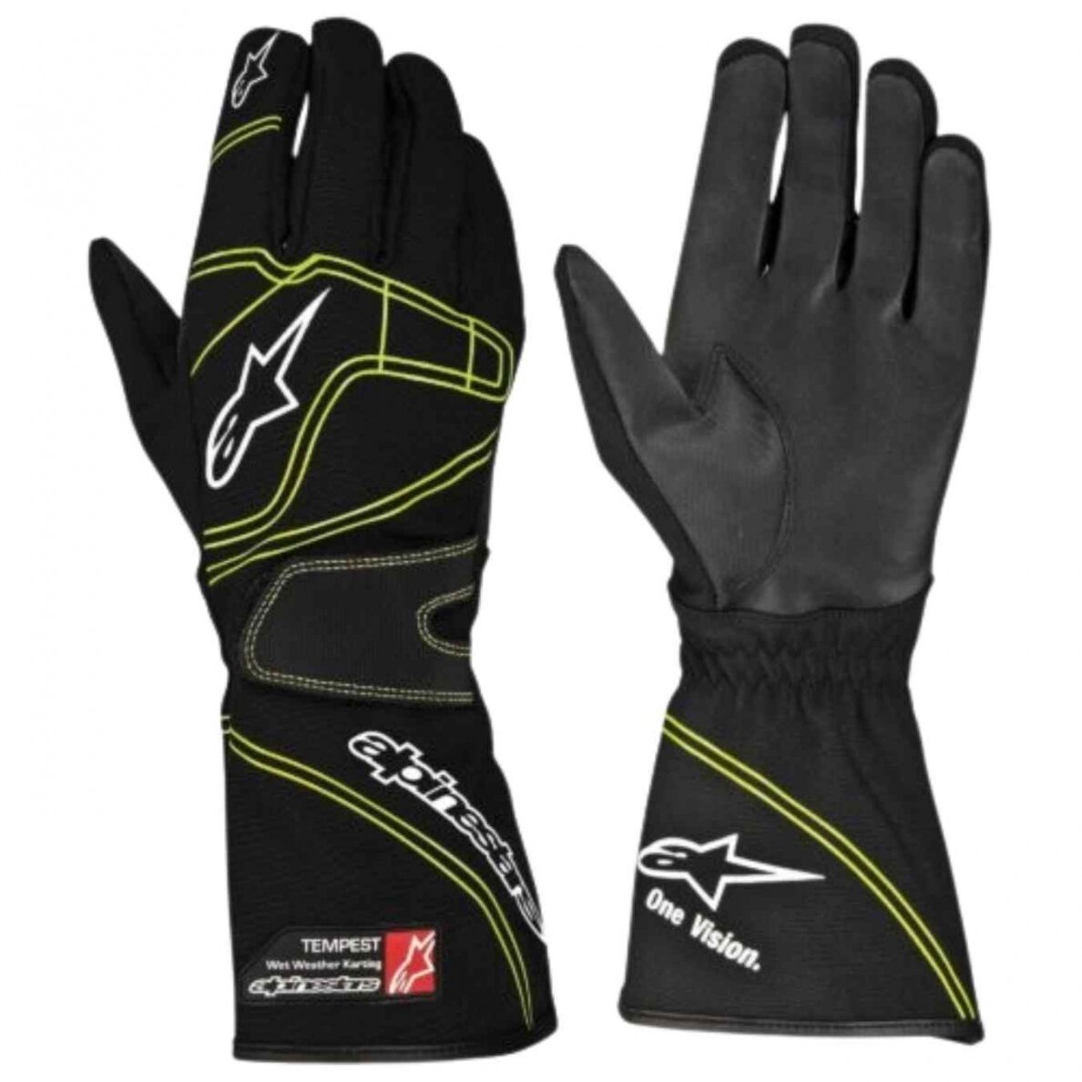 Vaikų pirštinės alpinestarai Tempest v2 vandeniui atspari juoda žalia spalva Vaikų pirštinės alpinestarai Tempest v2 vandeniui atspari juoda žalia spalva