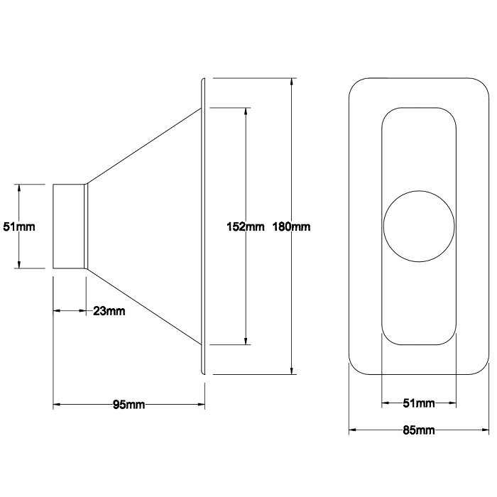 REVOTEC 51 mm juodas tiesus viengubas aušinimo kaušelis – 180 x 85 x 95 mm 1 REVOTEC 51 mm juodas tiesus viengubas aušinimo kaušelis – 180 x 85 x 95 mm 1