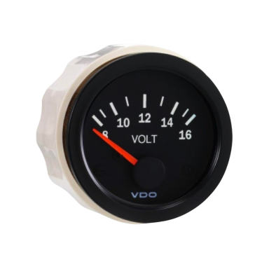 8–16 V 52 mm VDO Cockpit Vision voltmetras