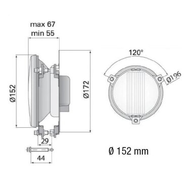 WESEM Xenon H3 tolimųjų šviesų žibintai Ø 152 mm