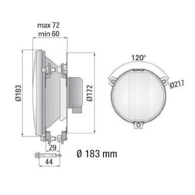 WESEM Xenon H3 Ø 183 mm tolimųjų šviesų žibintas
