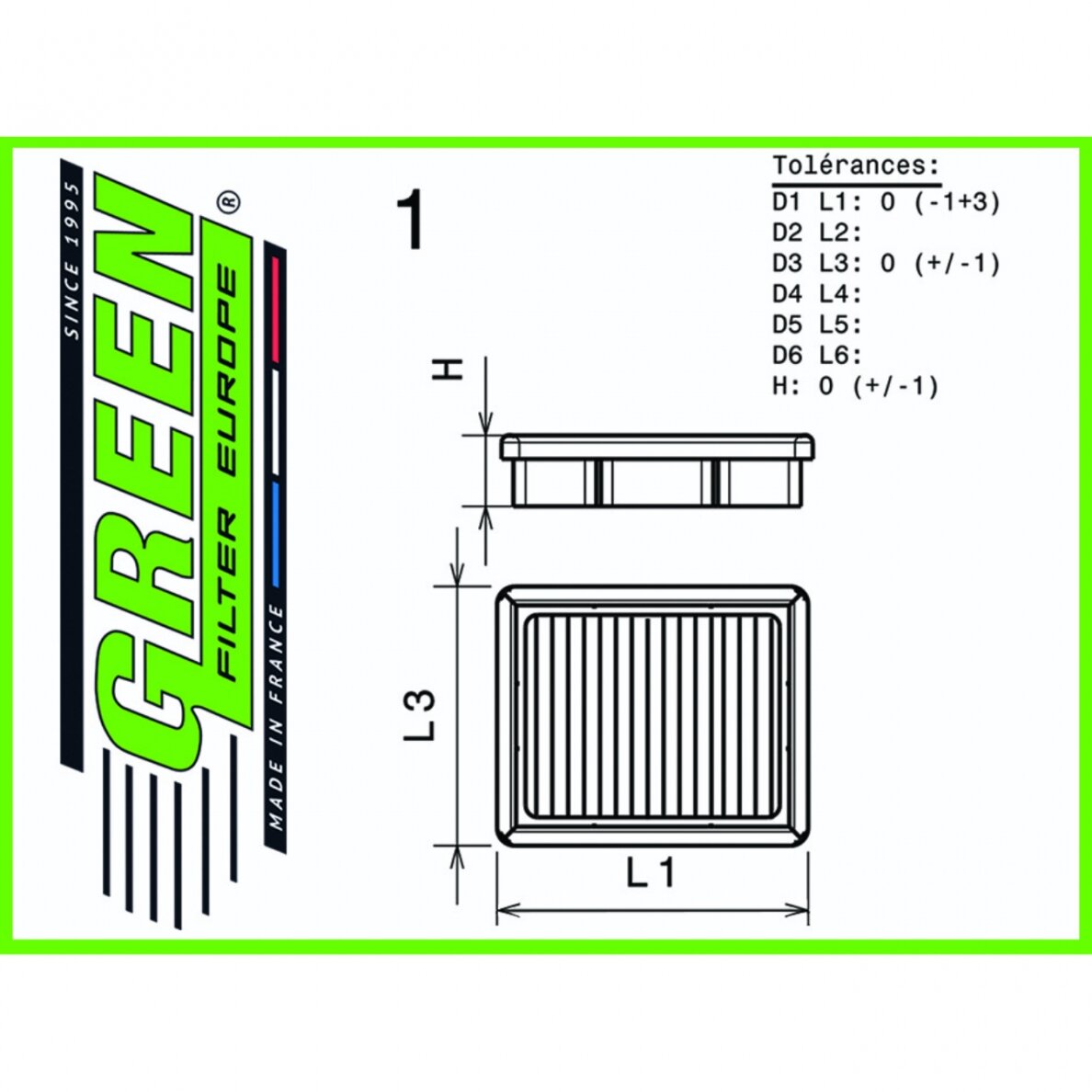 GREEN FILTER keičiamasis filtras, skirtas OPEL VECTRA B 2.0L ir 2.2L DI DTI 16V nuo 1996 m.